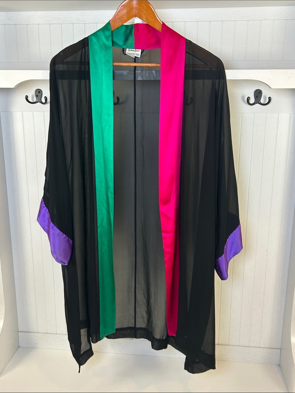Vintage Neiman Marcus 100% Silk Colorblock Robe